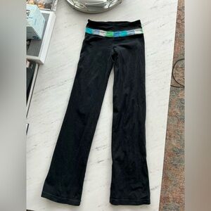 Lululemon Athletica Black Leggings with Colorful Waistband